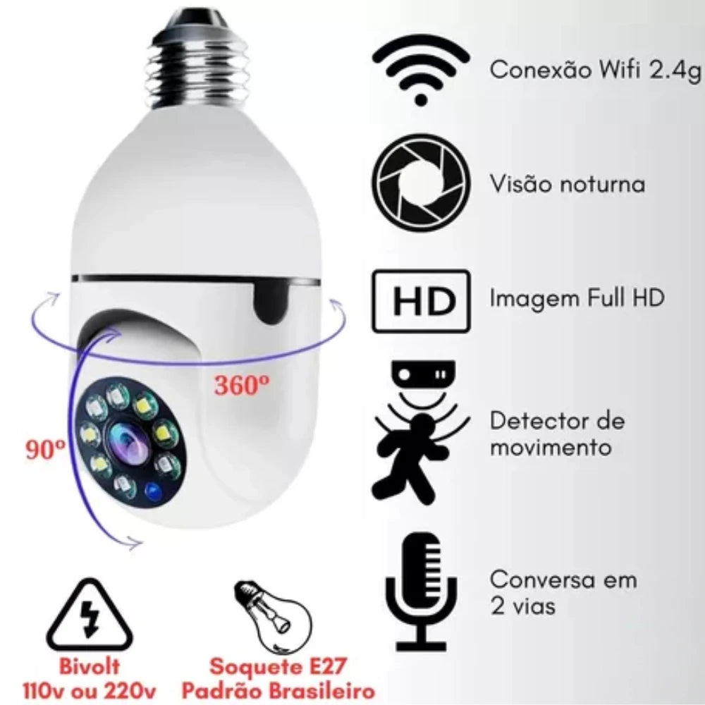 Câmera e Lâmpada Smart 2 em 1 - LightCam