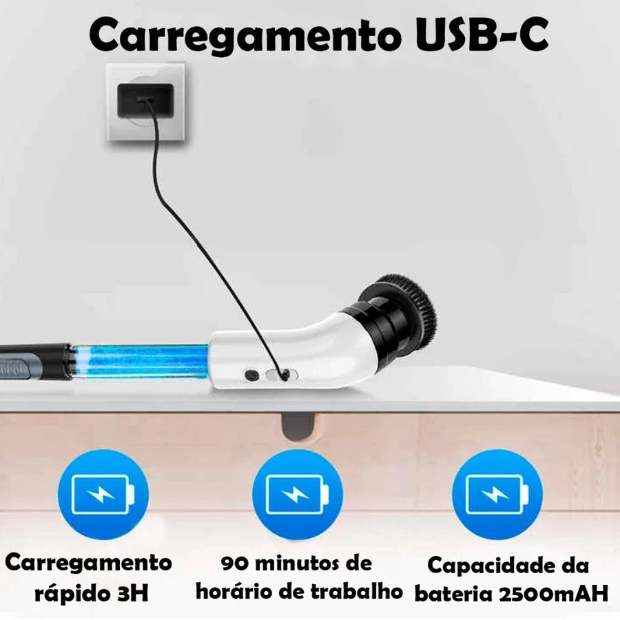 Escova Eletrica de Limpeza 9 em 1 Sem Fio - MultiBrush