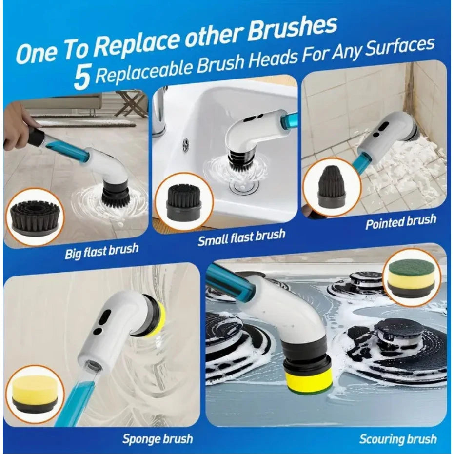 Escova Eletrica de Limpeza 9 em 1 Sem Fio - MultiBrush