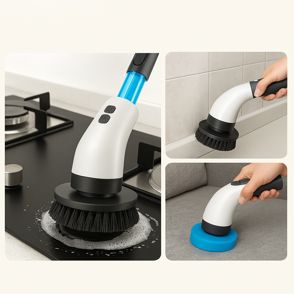 Escova Eletrica de Limpeza 9 em 1 Sem Fio - MultiBrush